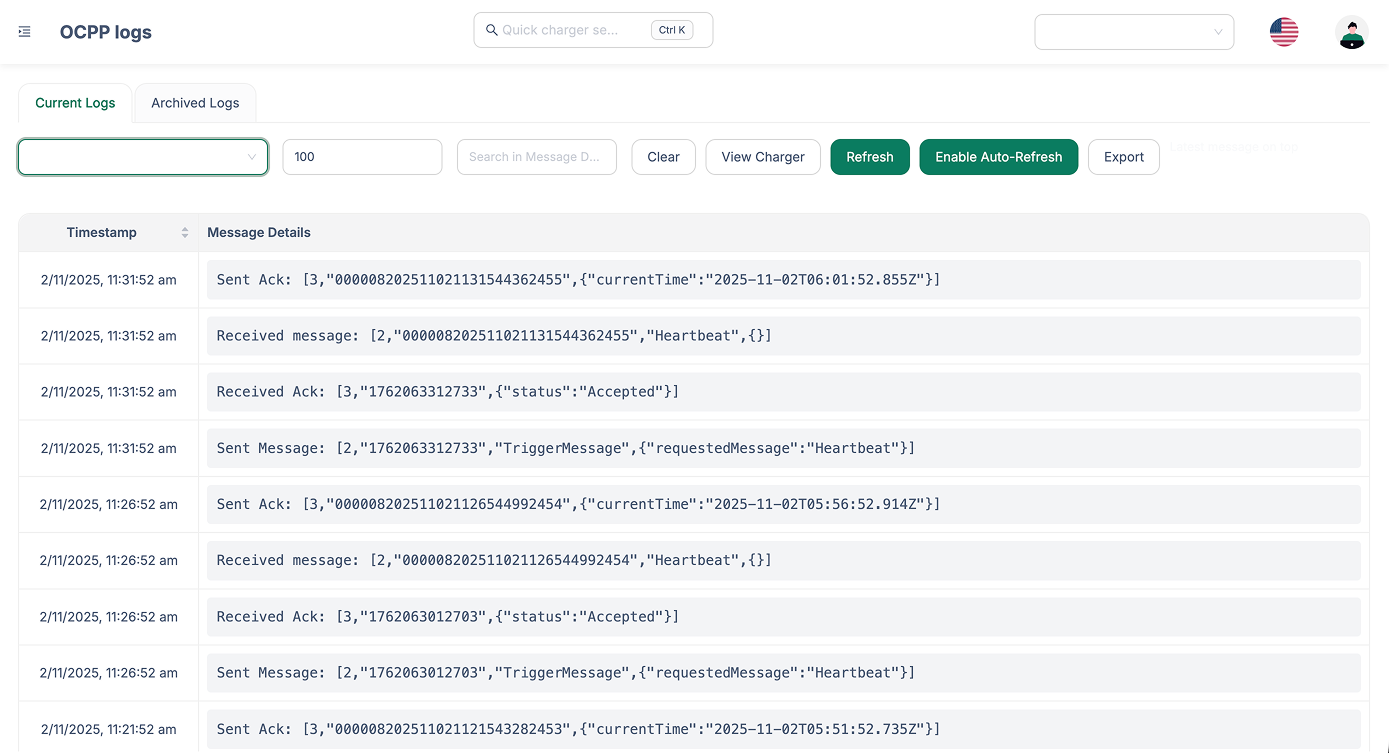 OCPP Protocol Support